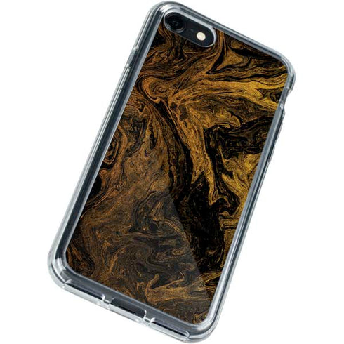 Gold and Black Marble iPhone SE (2nd & 3rd Gen) Clear Case