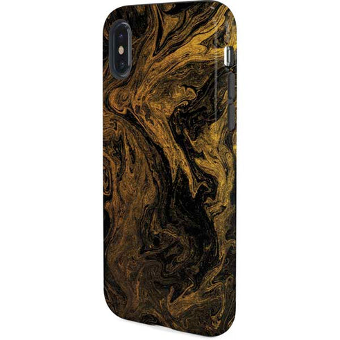 Gold and Black Marble iPhone X Pro Case