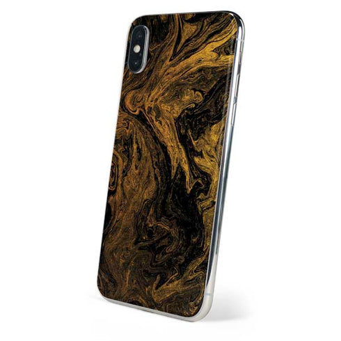 Gold and Black Marble iPhone XS Skin