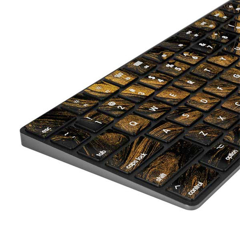Gold and Black Marble Magic Keyboard with Numeric Keypad Skin