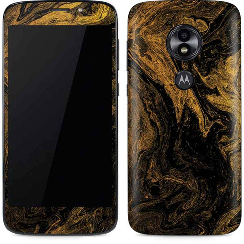 Gold and Black Marble Moto E5 Play Skin