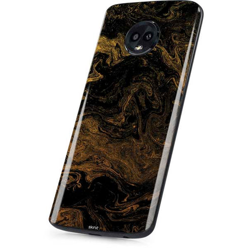 Gold and Black Marble Moto G6 Skin