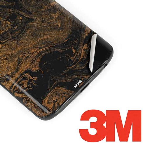 Gold and Black Marble Moto G6 Skin
