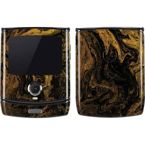 Gold and Black Marble Motorola RAZR Skin