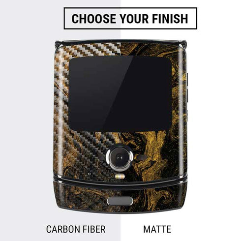 Gold and Black Marble Motorola RAZR Skin
