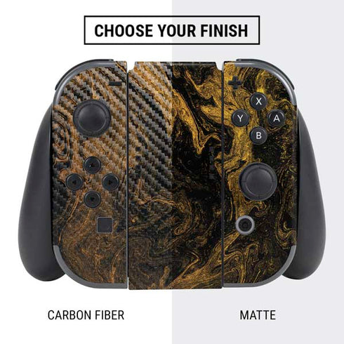 Gold and Black Marble Nintendo Switch Bundle Skin