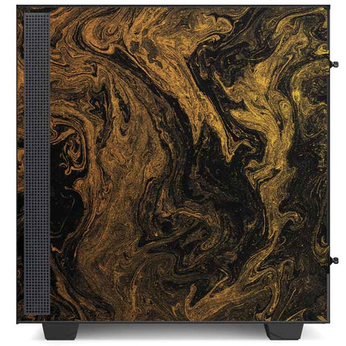 Gold and Black Marble NZXT H510 Compact ATX Mid-Tower Case Skin