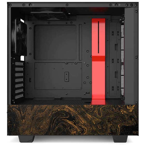 Gold and Black Marble NZXT H510 Compact ATX Mid-Tower Case Skin
