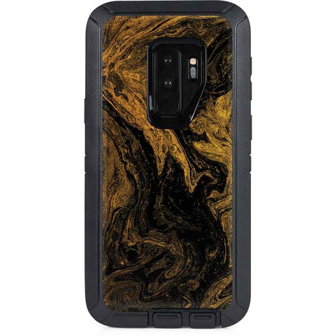 Gold and Black Marble Otterbox Defender Galaxy Skin