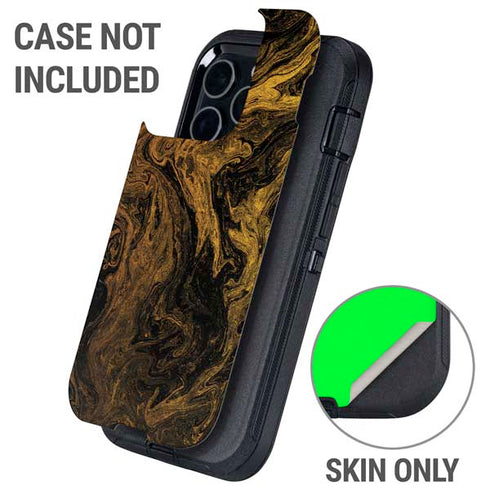 Gold and Black Marble Otterbox Defender iPhone Skin