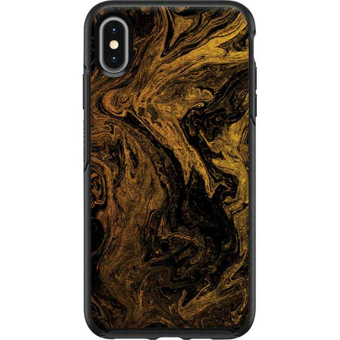 Gold and Black Marble Otterbox Symmetry iPhone Skin