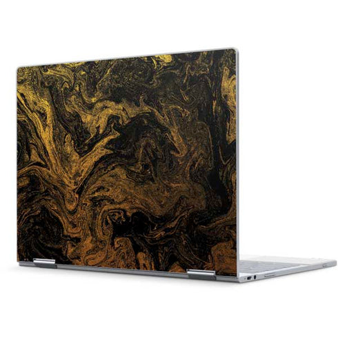 Gold and Black Marble Pixelbook Skin