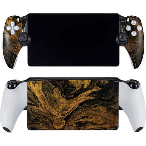 Gold and Black Marble PlayStation Portal Remote Player Skin