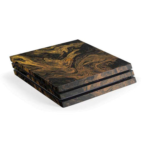 Gold and Black Marble PS4 Pro Console Skin