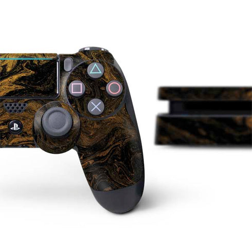 Gold and Black Marble PS4 Slim Bundle Skin