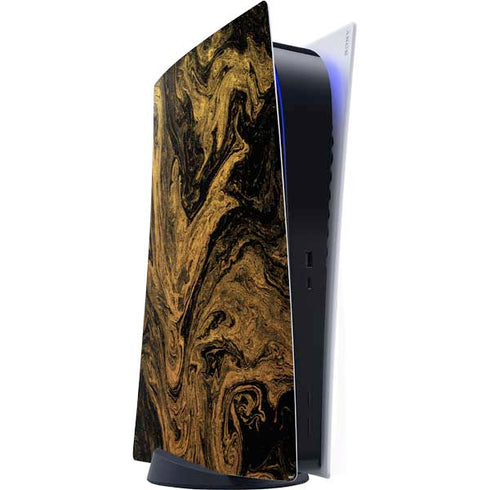 Gold and Black Marble PS5 Digital Edition Console Skin