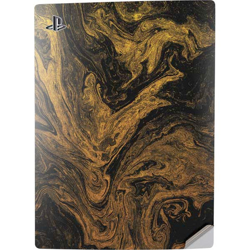Gold and Black Marble PS5 Digital Edition Console Skin