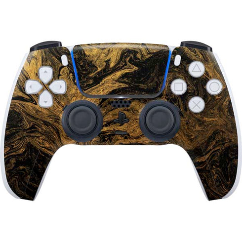 Gold and Black Marble PS5 Controller Skin