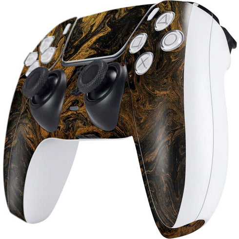 Gold and Black Marble PS5 Controller Skin