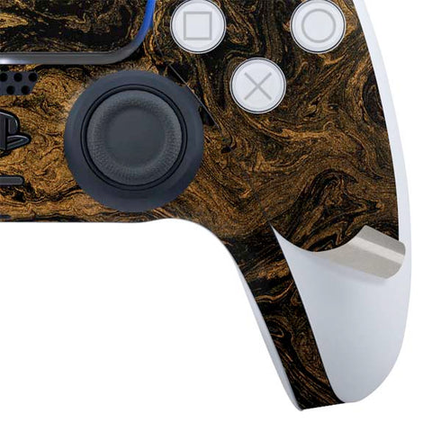 Gold and Black Marble PS5 Slim Digital Edition Bundle Skin