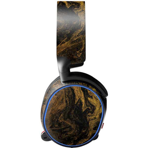 Gold and Black Marble SteelSeries Arctis 3 Skin