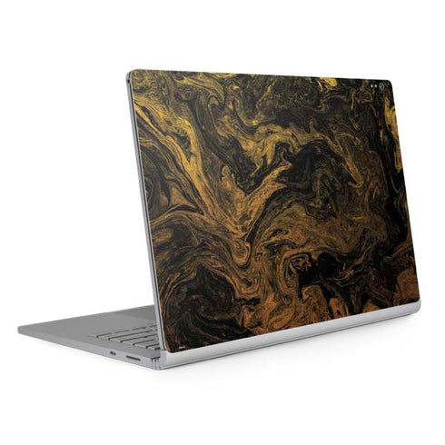 Gold and Black Marble Surface Book 2 13.5in Skin