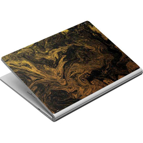 Gold and Black Marble Surface Book Skin