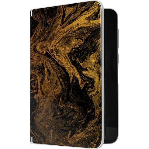 Gold and Black Marble Surface Duo Skin