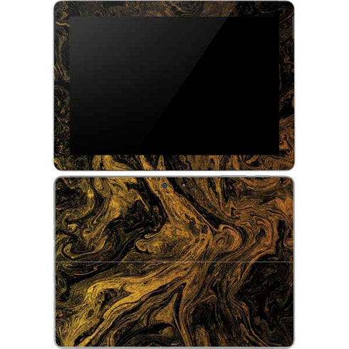 Gold and Black Marble Surface Go Skin