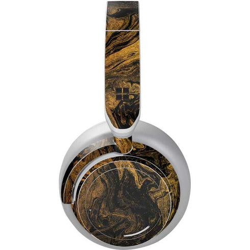 Gold and Black Marble Surface Headphones Skin