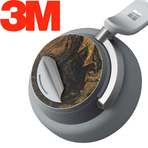 Gold and Black Marble Surface Headphones Skin