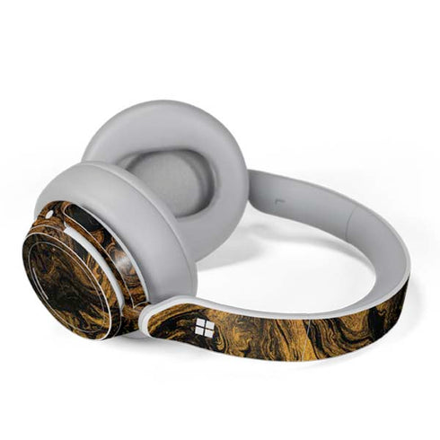 Gold and Black Marble Surface Headphones Skin