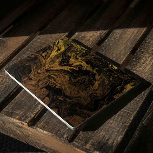 Gold and Black Marble Surface Laptop 2 Skin