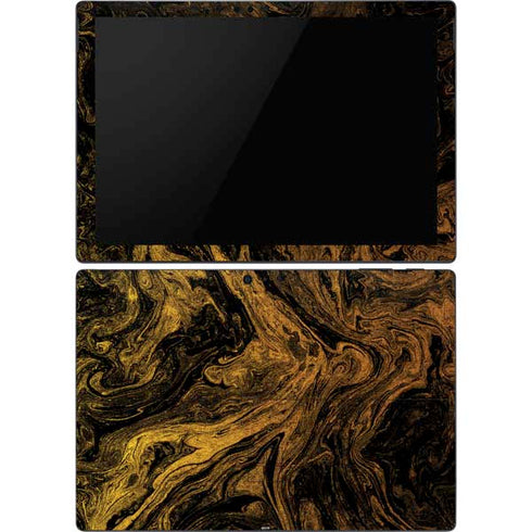 Gold and Black Marble Surface Pro 6 Skin