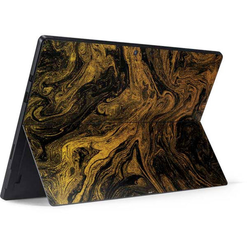 Gold and Black Marble Surface Pro 6 Skin