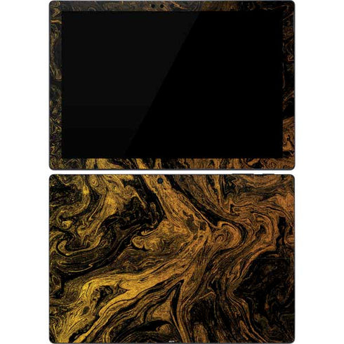Gold and Black Marble Surface Pro 7 Skin