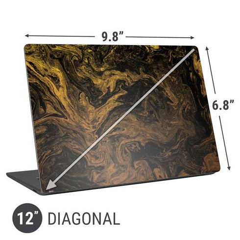 Gold and Black Marble Universal Laptop 12in (9.8 x 6.8in) Skin