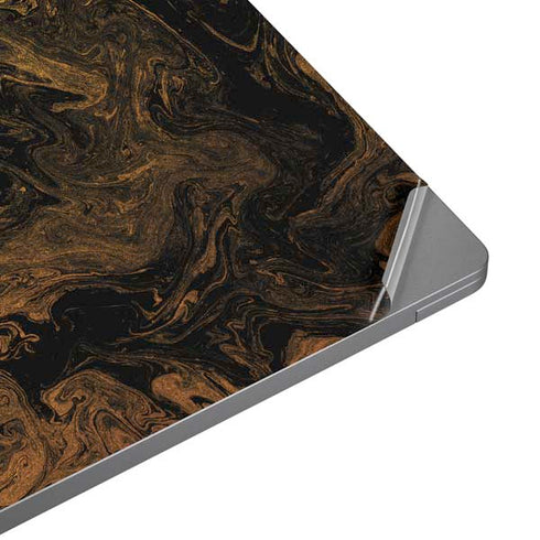 Gold and Black Marble Universal Laptop 16.6in (13.4 x 9.7in) Skin