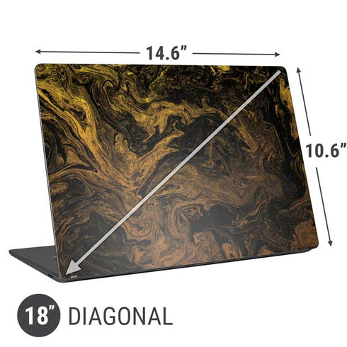 Gold and Black Marble Universal Laptop 18in (14.6 x 10.6in) Skin