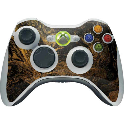 Gold and Black Marble Xbox 360 Wireless Controller Skin