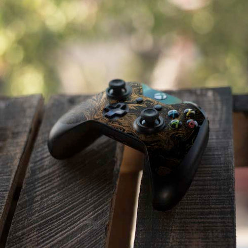 Gold and Black Marble Xbox One Controller Skin