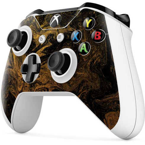Gold and Black Marble Xbox One S All-Digital Edition Bundle Skin