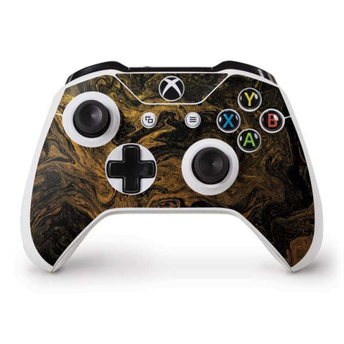 Gold and Black Marble Xbox One S Controller Skin