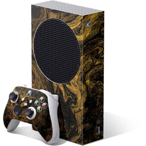 Gold and Black Marble Xbox Series S Bundle Skin