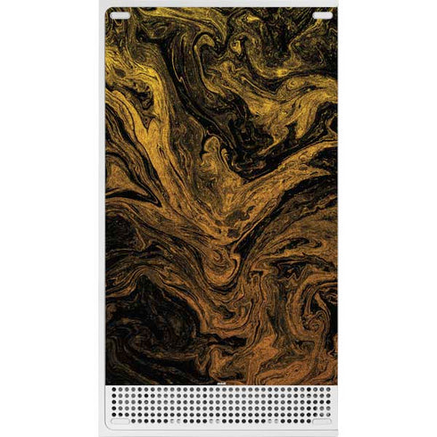 Gold and Black Marble Xbox Series S Console Skin