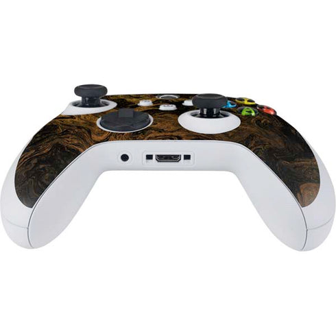 Gold and Black Marble Xbox Series S Controller Skin