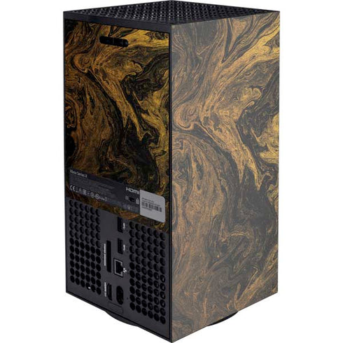 Gold and Black Marble Xbox Series X Console Skin