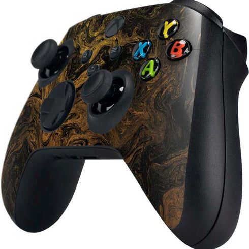 Gold and Black Marble Xbox Series X Controller Skin
