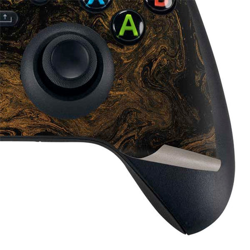 Gold and Black Marble Xbox Series X Controller Skin