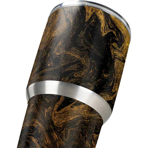Gold and Black Marble Yeti 30oz Rambler Tumbler Skin